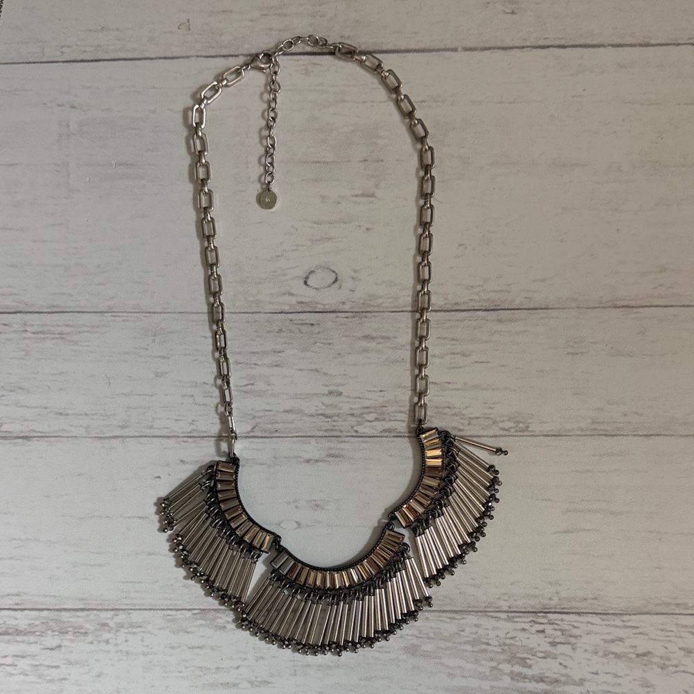 Elegant Silver and Gold Statement Necklace
